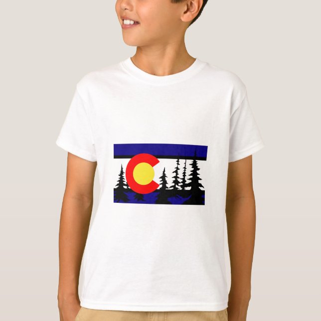 Colorado Flag Tree Silhouette T-Shirt (Front)