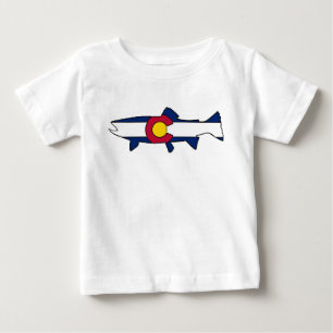 Colorado flag trout fish baby tshirt
