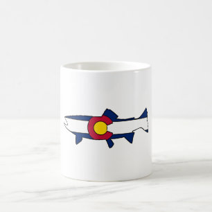 Colorado flag trout fish coffee mug