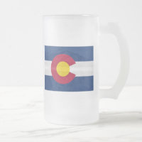Colorado flag with mountain background