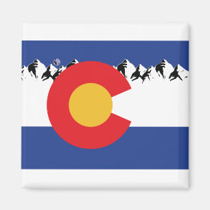 Colorado Flag with Mountains Magnet