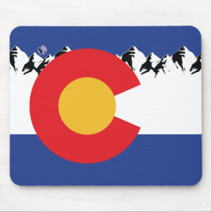 Colorado Flag with Mountains Mouse Mat