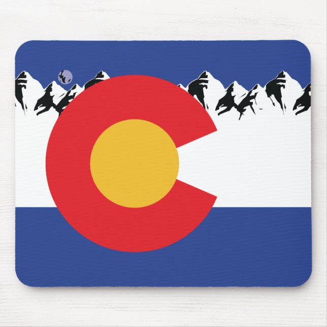 Colorado Flag with Mountains Mouse Mat (Front)