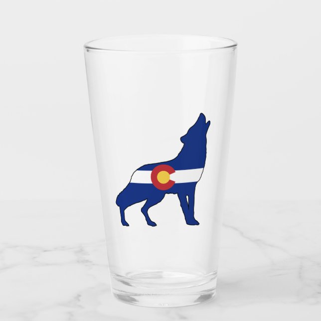 Colorado Flag Wolf Glass (Front)