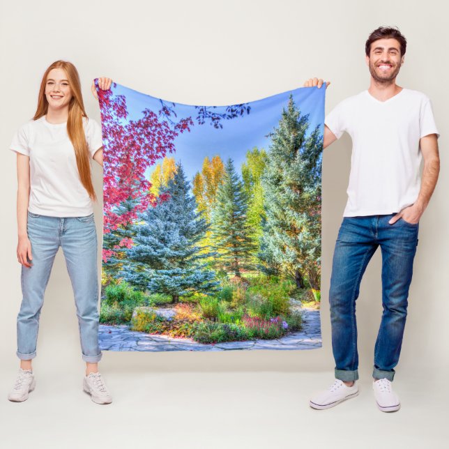 Colorado Forest Foliage Fleece Blanket (In Situ)