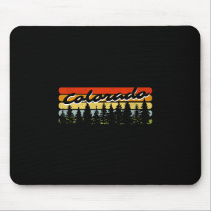 Colorado Forest Sunset Trees Cabin Theme Souvenir Mouse Mat