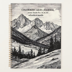 Colorado Fourteener Mountain Peaks Art CO 14ers Planner