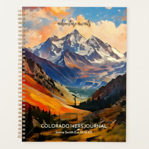 Colorado Fourteener Mountain Peaks Art CO 14ers Planner