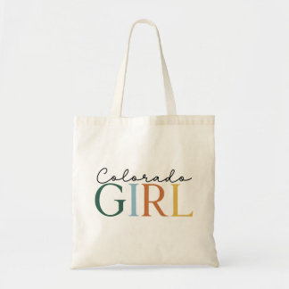 “Colorado Girl” Colourful Typography Tote Bag