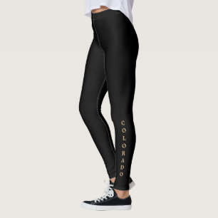 Colorado Gold Lettering Black Leggings
