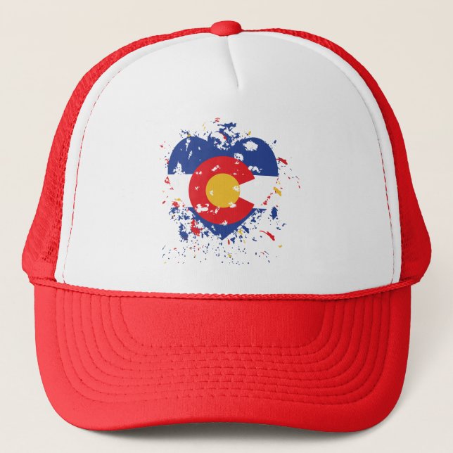 Colorado-Heart-Paint-Splatter Trucker Hat (Front)