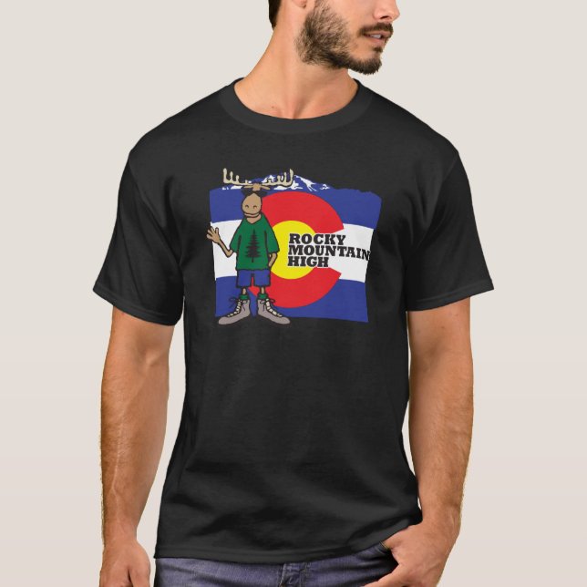 Colorado Hiking Moose T-Shirt (Front)