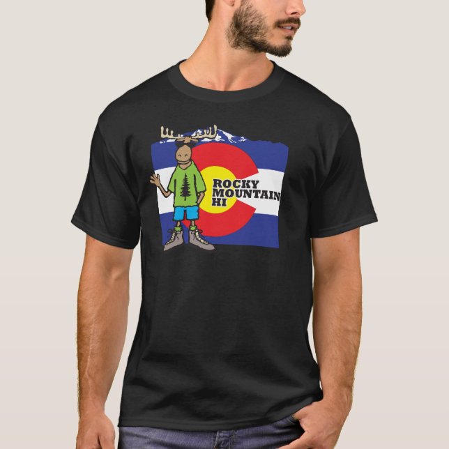 Colorado Hiking Moose T-Shirt (Front)
