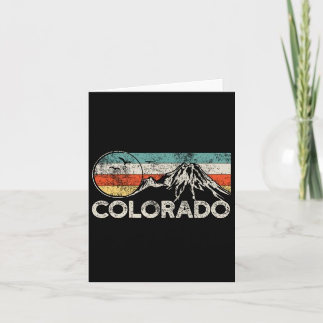 Colorado Hiking Retro 1  Card (Front)