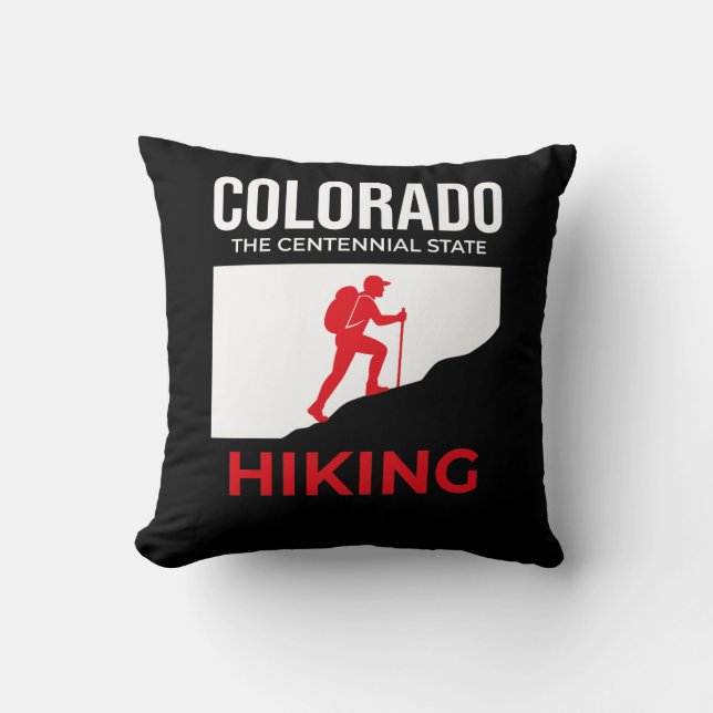 Colorado Hiking – The Centennial State USA Cushion (Front)