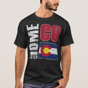 Colorado Home CO 1876 State Flag T-Shirt