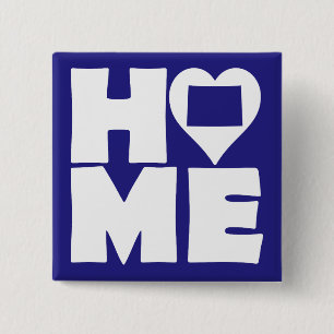 Colorado Home Heart State Button Badge Pin