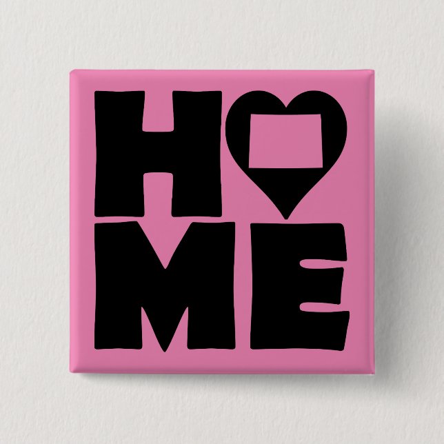 Colorado Home Heart State Button Badge Pin (Front)