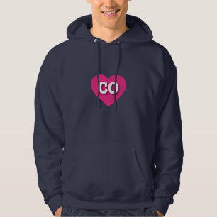 Colorado Hot Pink Heart - I Love CO Hoodie