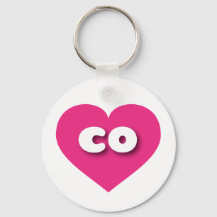 Colorado hot pink heart - I love co Key Ring