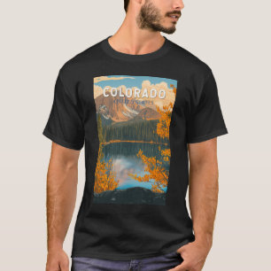 Colorado Illustration Travel Art Vintage T-Shirt
