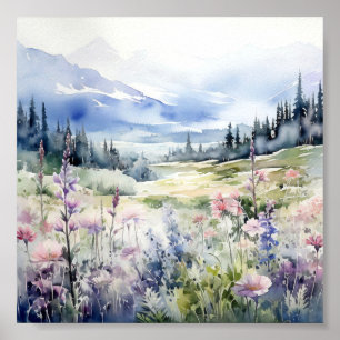 Colorado Landscape Watercolor Art Poster