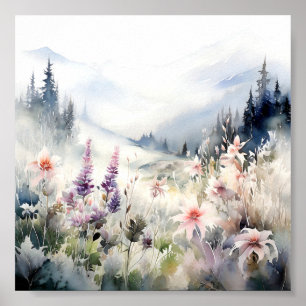 Colorado Landscape Watercolor Art Poster