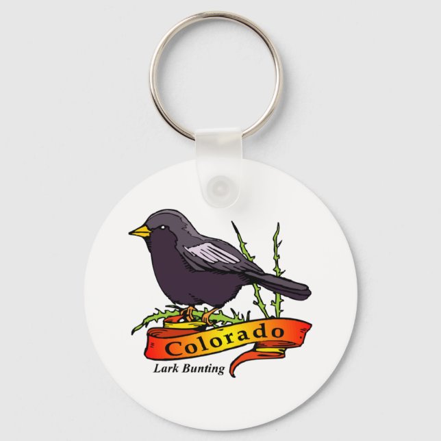 Colorado Lark Bunting Key Ring (Front)
