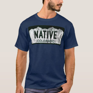 Colorado License Plate  Colorado Native   Distress T-Shirt