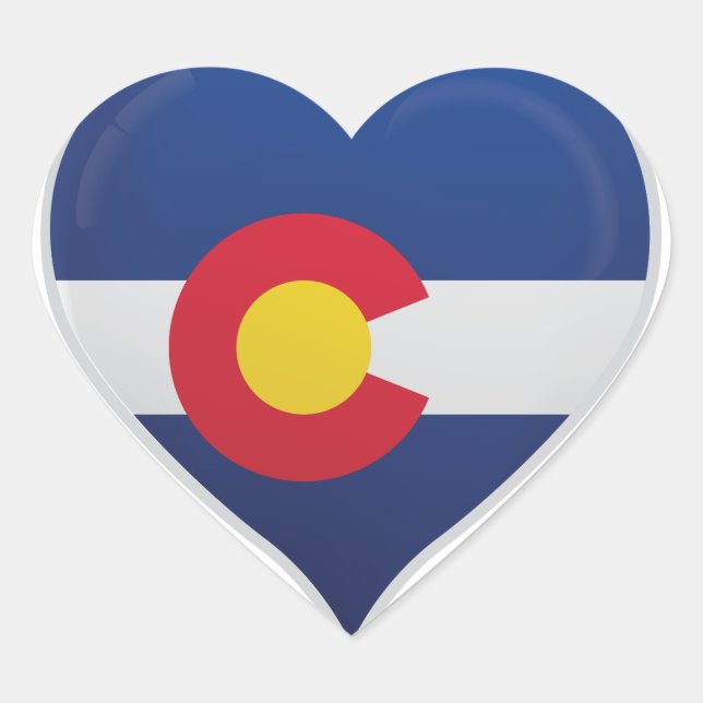 Colorado love flag pride heart sticker (Front)