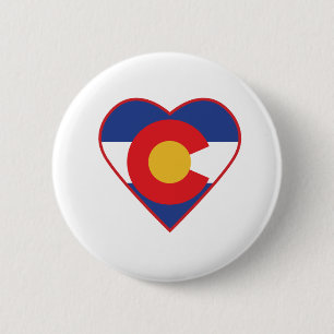 Colorado Love Heart 6 Cm Round Badge