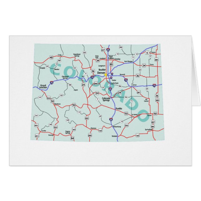 Colorado Map Blank Card (Front Horizontal)