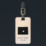 Colorado Map Wedding Luggage Tag, Couple's Name Tag<br><div class="desc">These state luggage tags make the perfect wedding gift tags or welcome bag tags. Tie it to your gift instead of a typical paper gift tag, and they can use it for months and years to come. Tags have a peach apricot watercolor background. To place the heart at the wedding...</div>