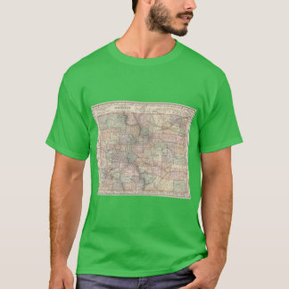 Colorado Map with Cities and Counties 1891 Oversiz T-Shirt