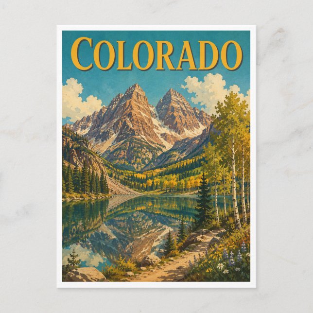 Colorado Maroon Bells GeoSaga Postcard (Front)