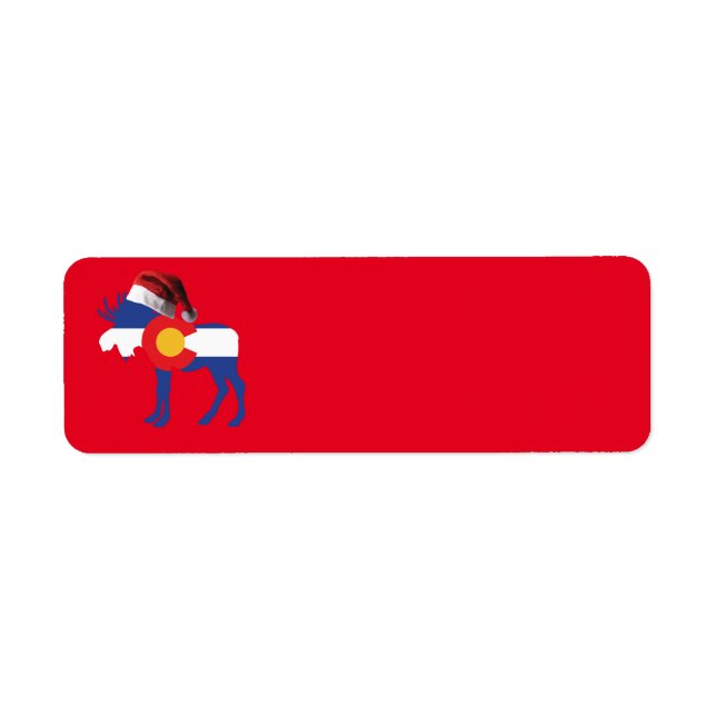 Colorado Moose wearing a Santa Claus hat (Front)