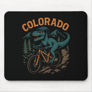 Colorado Mountain Biking T-rex Dinosaur Funny Cycl Mouse Mat