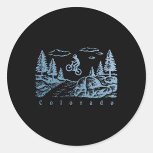 Colorado Mountain Biking Vintage Mtb Souvenir Art Classic Round Sticker