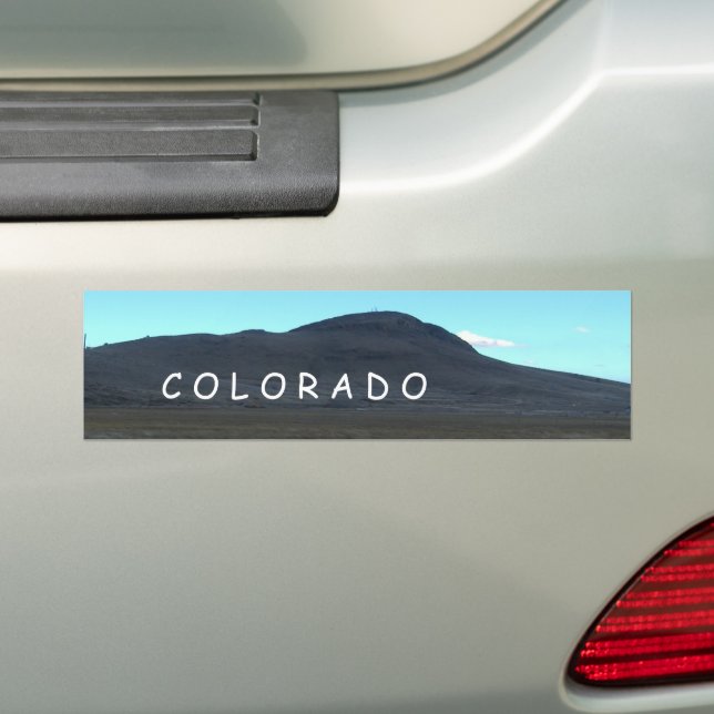 Colorado Mountain Bumper Sticker (On Car)