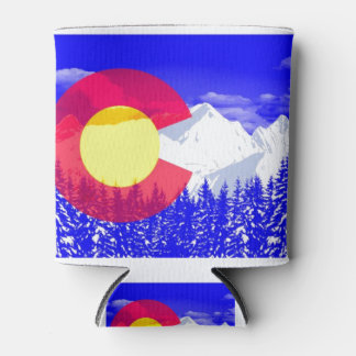 Colorado Mountain Flag Can Cooler