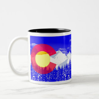 Colorado Mountain Flag Two-Tone Coffee Mug