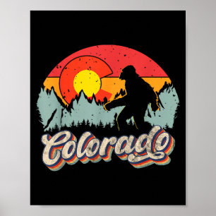 Colorado Mountain Hiking Bigfoot Camng Retro 80s S Poster