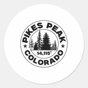 Colorado Mountain Hiking Vintage Pikes Peak Classic Round Sticker