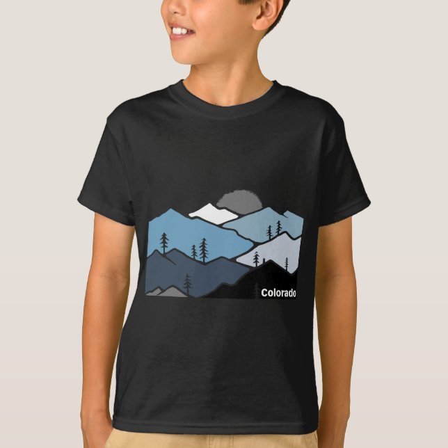 Colorado Mountain Outdoor Retro Landscape T-Shirt (Front)