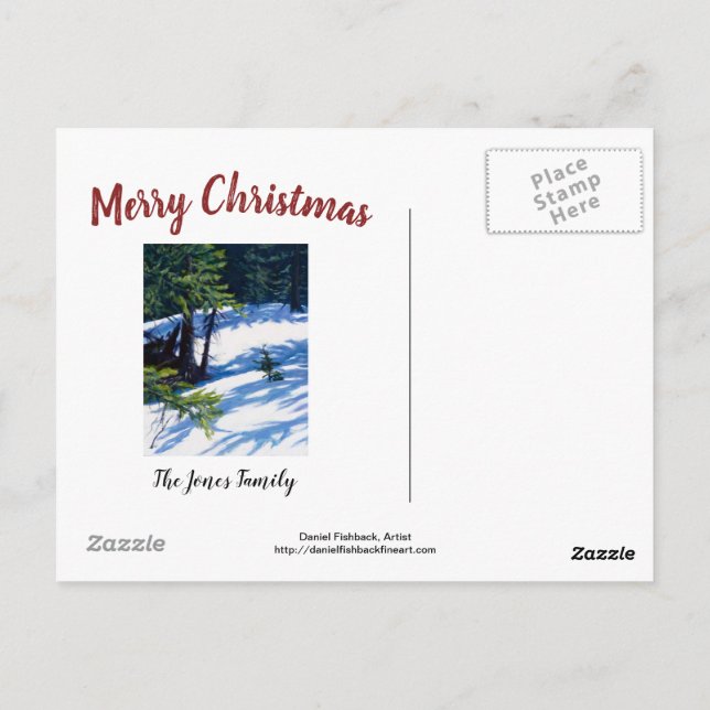 Colorado Mountain Snow Christmas Card (Back)
