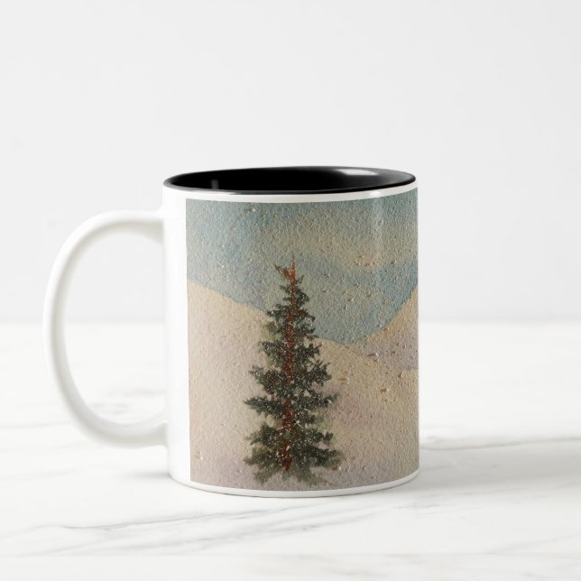 Colorado Mountain Snow Two-Tone Coffee Mug (Left)