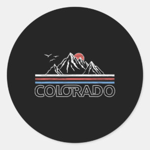 Colorado Mountain State Flag Tee Rocky Mountains S Classic Round Sticker