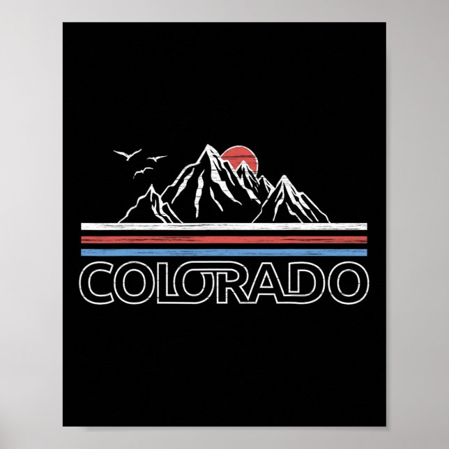 Colorado Mountain State Flag Tee Rocky Mountains S Poster (Front)