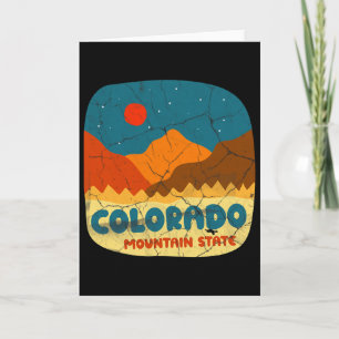Colorado Mountain State Rocky Mountains Retro Tee Card