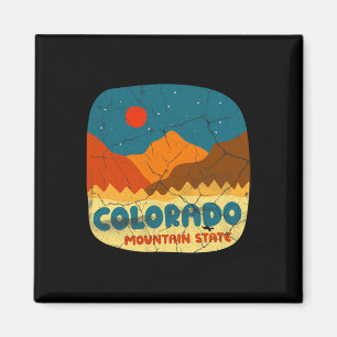 Colorado Mountain State Rocky Mountains Retro Tee Magnet